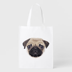 Pug Grocery Bag
