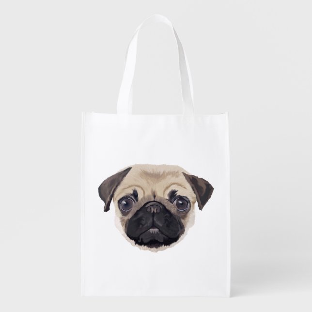 Pug Grocery Bag (Front)