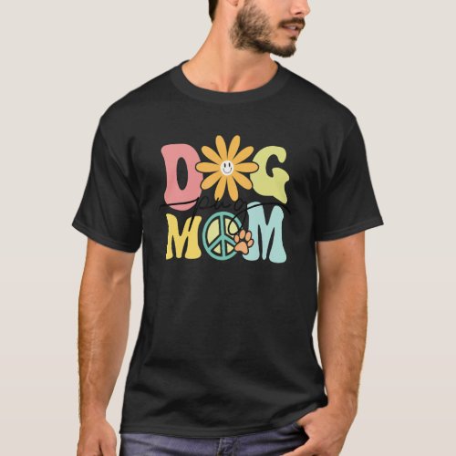 Pug Groovy Dog Mom Women Pet T-Shirt