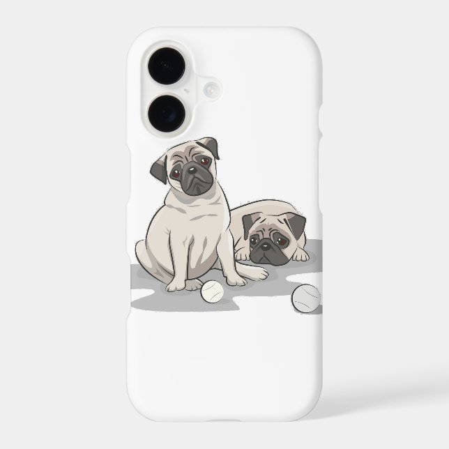 Pug Group Cartoon Case-Mate iPhone Case (Back)