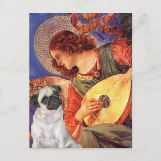 Pug H (Fawn) - Mandolin Angel Postcard