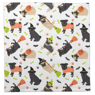 Pug Halloween Cloth Napkin