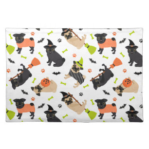 Pug Halloween Cloth Placemat