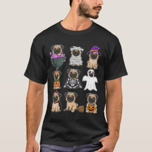 Pug Halloween Costume Spooky Ghost Pumpkin Pug Hal T-Shirt