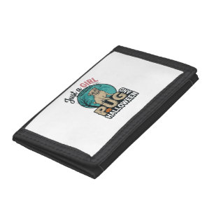 Pug Halloween Girl Vintage Vector Design (2)_1 Tri-fold Wallet