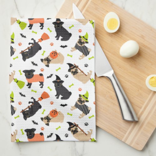 Pug Halloween Kitchen Towel