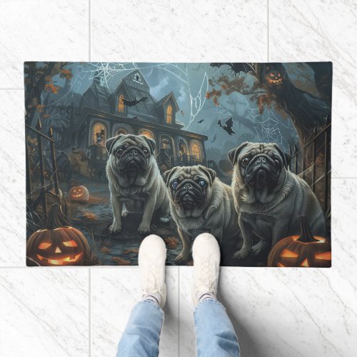 Pug Halloween Night Doggy Delight Doormat