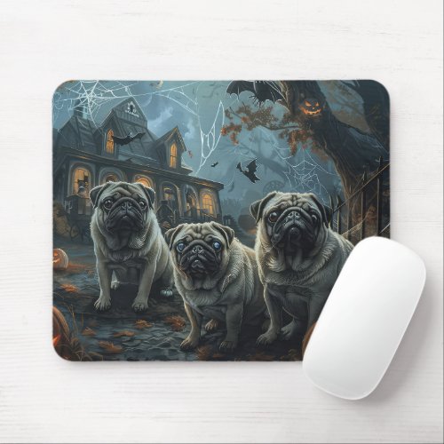 Pug Halloween Night Doggy Delight Mouse Pad