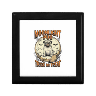 Pug Halloween Shirt with Vintage Engraving Moon_1 Gift Box