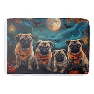 Pug Halloween Spooky  Bath Mat