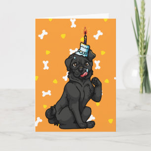 Pug Happy Birthday Cake Card