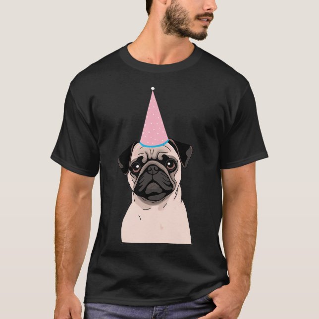 Pug happy birthday T-Shirt (Front)
