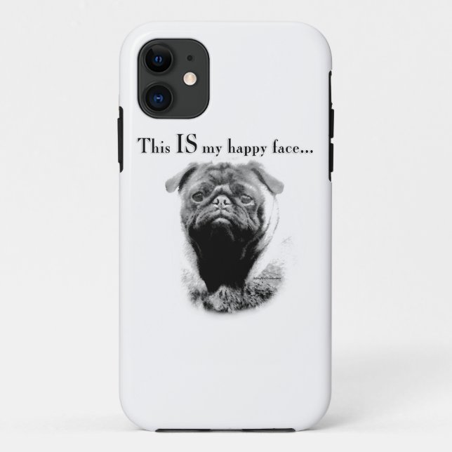Pug Happy Face Case-Mate iPhone Case (Back)