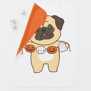 Pug Happy Halloween Dog Costume Baby Blanket