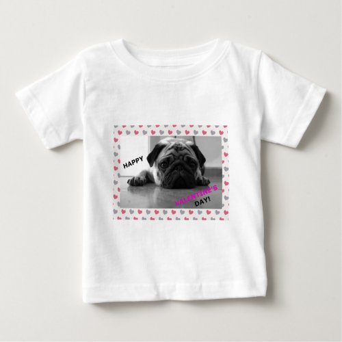 Pug Happy Valentines Day Baby T_Shirt