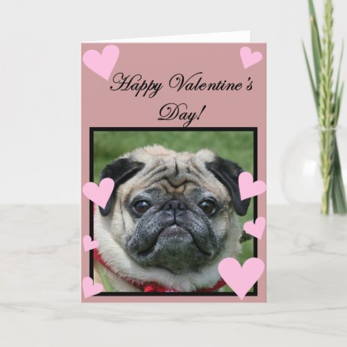 Pug Happy Valentines Day Greeting card
