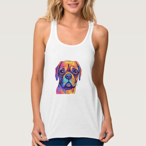 Pug Head Face Pug Owner Pug Lover Pop Art      Tank Top