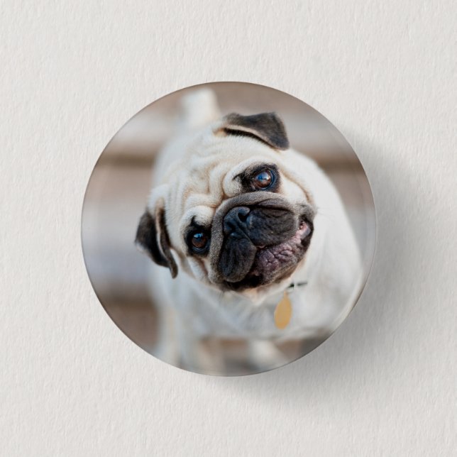 Pug Head Tilt Button (Front)