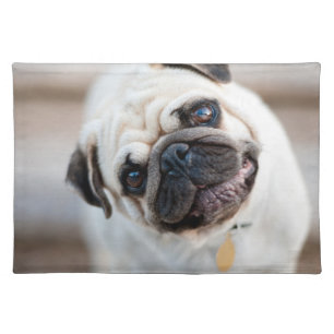 Pug Head Tilt Cloth Placemat