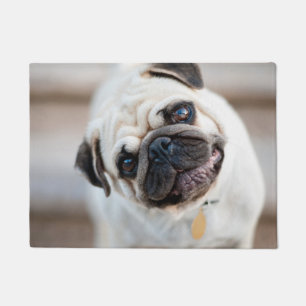 Pug Head Tilt Doormat