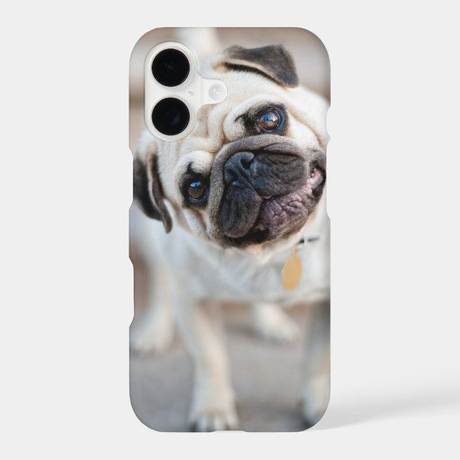 Pug Head Tilt Iphone Case (Back)