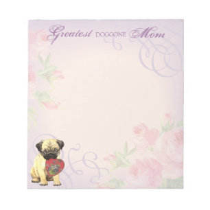 Pug Heart Mom Notepad