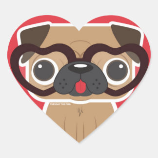 Pug Heart Sticker