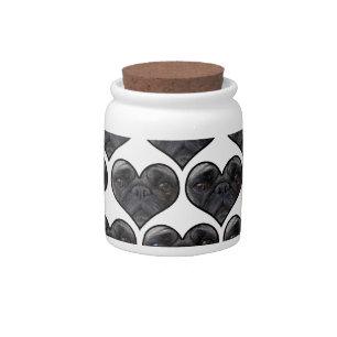 Pug Hearts Candy Jar