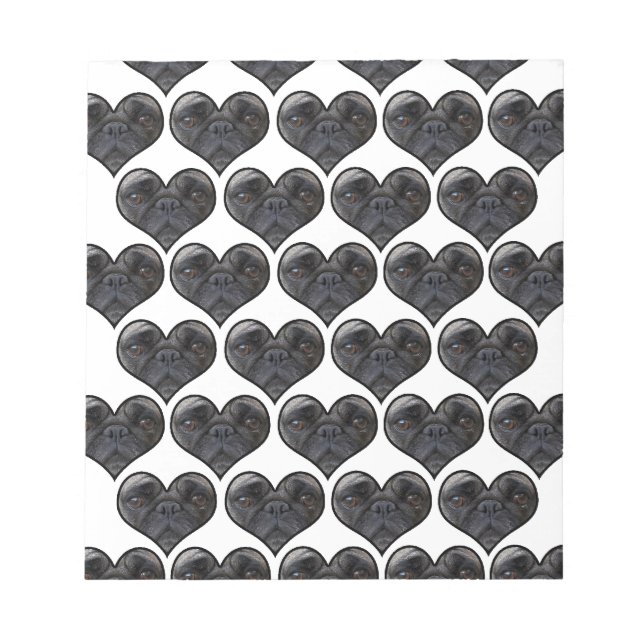 Pug Hearts Notepad (Front)