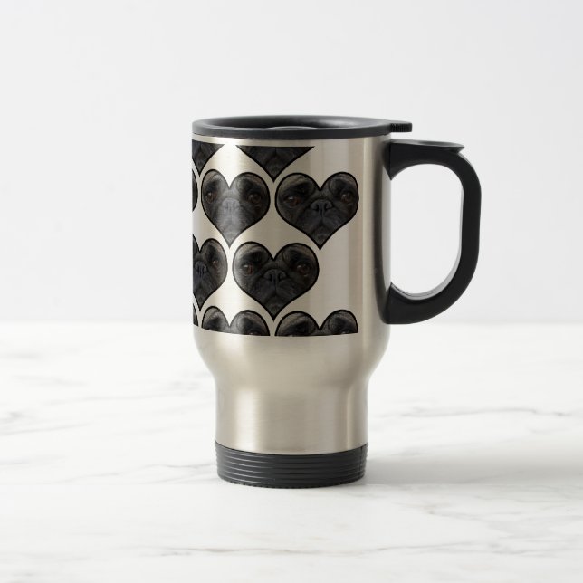 Pug Hearts Travel Mug (Right)