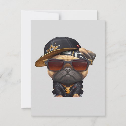 Pug Hip Hop Super  Invitation