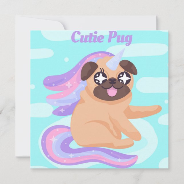 Pug  holiday card (Front)