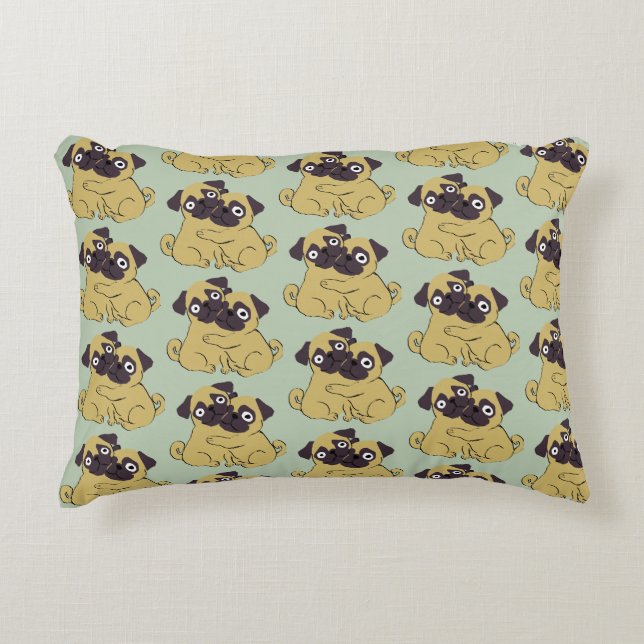 Pug hug  accent pillow (Front)