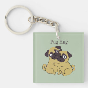 Pug hug keychain