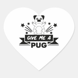 Pug Hug Puppy Mom Dog Dad Fur Mama Hello Love Heart Sticker