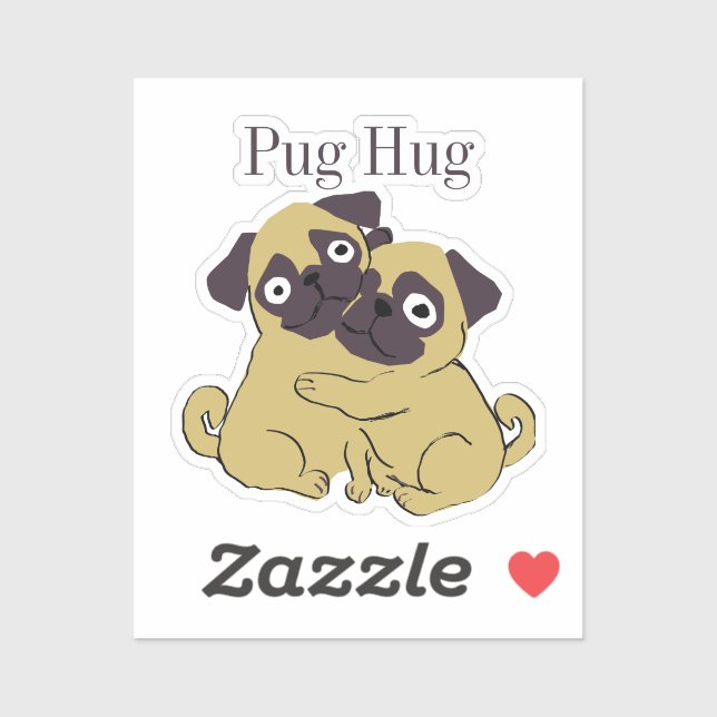 Pug hug  sticker (Sheet)