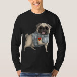 Pug I Love Mom Tattoo Dog Funny Mother&#39;s Day Gift T-Shirt