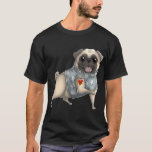 Pug I Love Mom Tattoo Dog Funny Mother&#39;s Day Gift T-Shirt