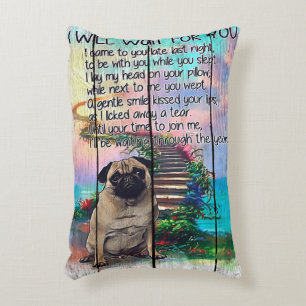 Pug I Will Wait For You, Pug Lover Gift, Pug Dog Accent Pillow