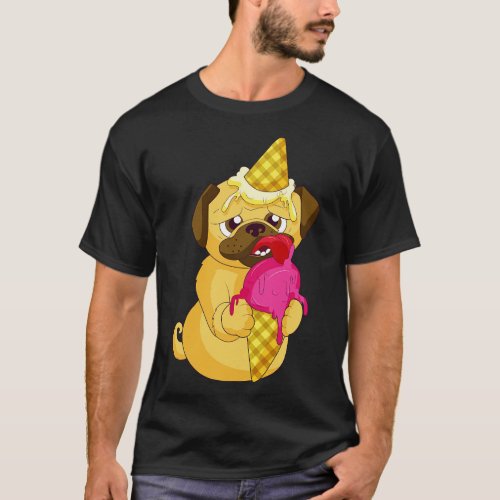 Pug Icecream T_Shirt