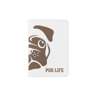 Pug Illustration Passport Holder
