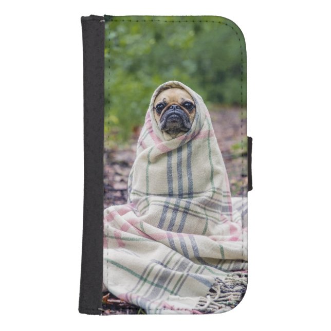 Pug in a Blanket Samsung Galaxy Wallet Case (Front)