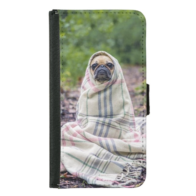 Pug in a Blanket Samsung Galaxy Wallet Case (Front)