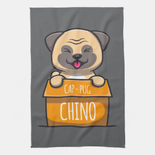Pug in a Cup – Cap-Pug-Chino Kitchen Towel