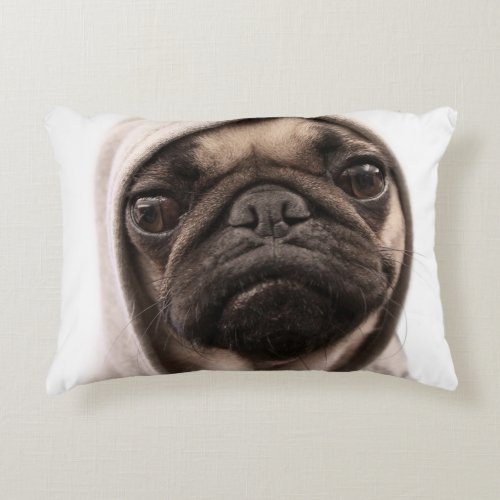 Pug In A Hoodie Accent Pillow
