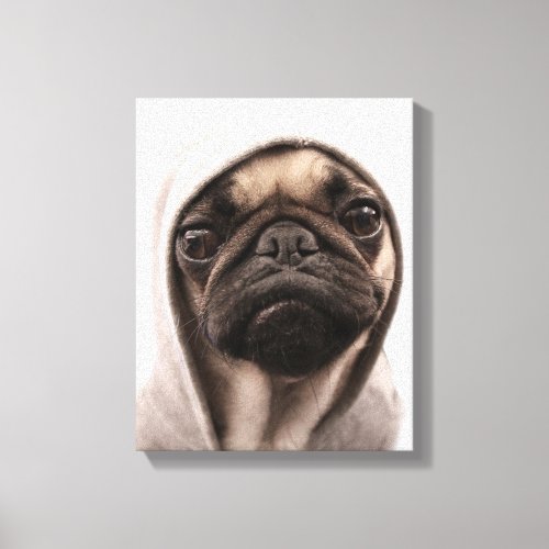 Pug In A Hoodie Canvas Print