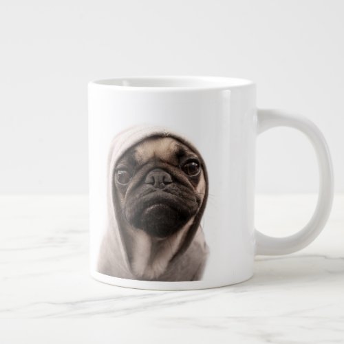 Pug In A Hoodie Giant Coffee Mug