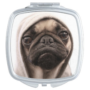 Pug In A Hoodie Makeup Mirror
