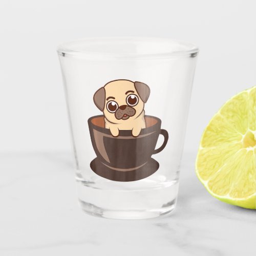 Pug In A Mug Coffee Drinker Dog Pet Lover  Shot Glass