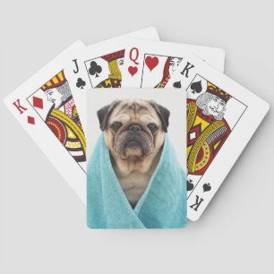 Pug in a Towel Poker Cards